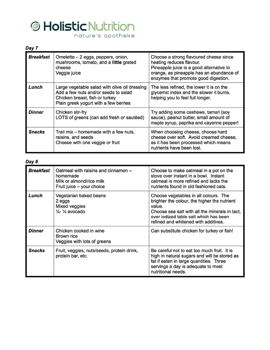 Healthy 14 Day Meal Plan